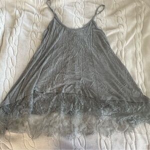 Grey Lace Tank Top | Sirens | Women's Size L